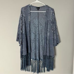 Sheer Blue Velvet Cover Up